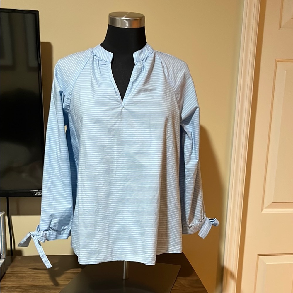 Light Blue Striped Women's Top
